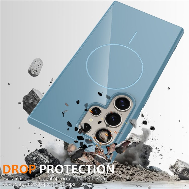 For Samsung Galaxy S23 Ultra Magnetic Case Compatible with MagSafe TPU Phone Back Cover with Lanyard