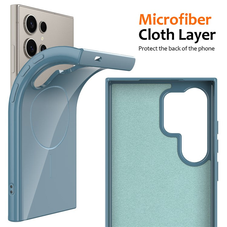 For Samsung Galaxy S23 Ultra Magnetic Case Compatible with MagSafe TPU Phone Back Cover with Lanyard