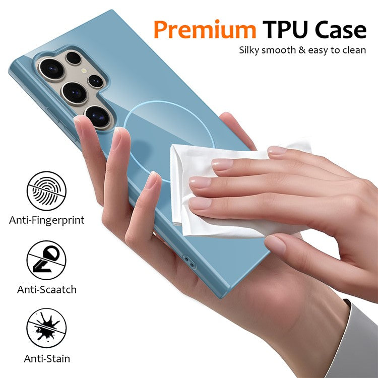 For Samsung Galaxy S23 Ultra Magnetic Case Compatible with MagSafe TPU Phone Back Cover with Lanyard