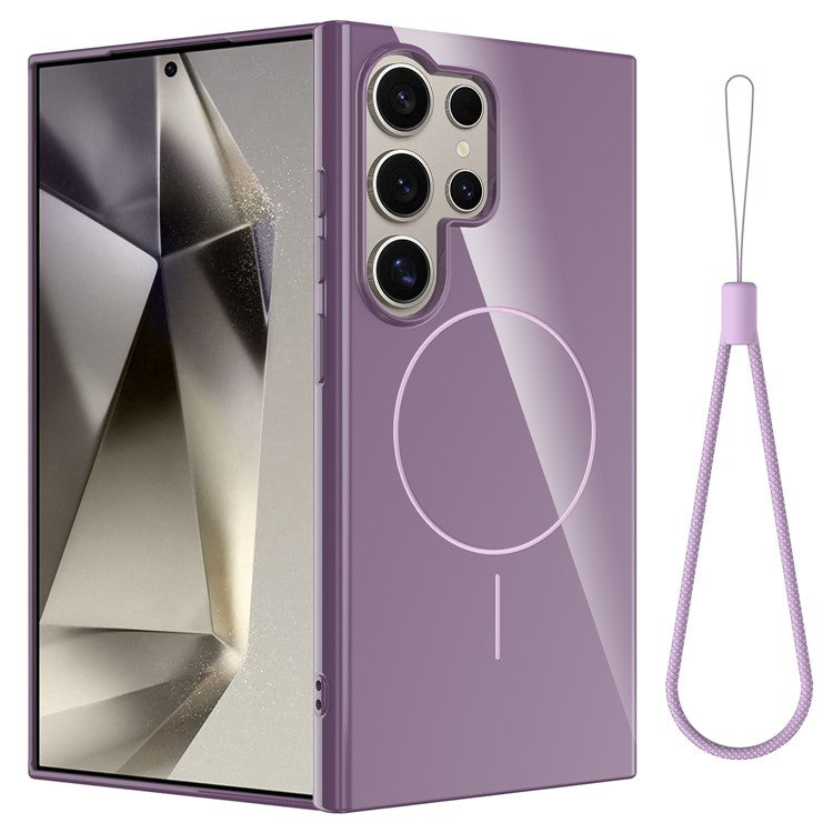 For Samsung Galaxy S23 Ultra Magnetic Case Compatible with MagSafe TPU Phone Back Cover with Lanyard