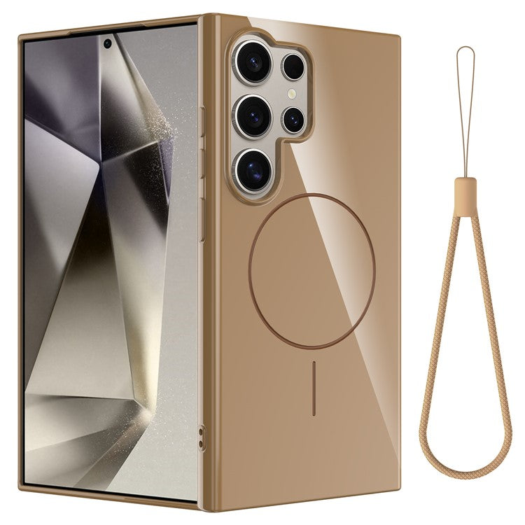 For Samsung Galaxy S23 Ultra Magnetic Case Compatible with MagSafe TPU Phone Back Cover with Lanyard