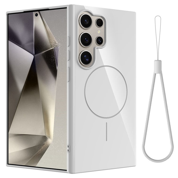 For Samsung Galaxy S23 Ultra Magnetic Case Compatible with MagSafe TPU Phone Back Cover with Lanyard