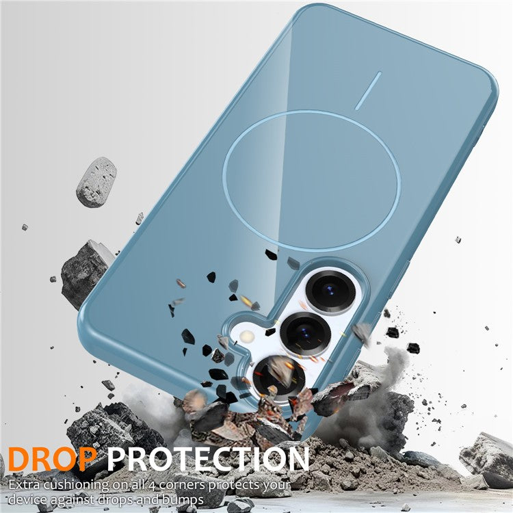 För Samsung Galaxy S24+ Magnetfodral Kompatibel med MagSafe TPU telefonbaksida med Lanyar