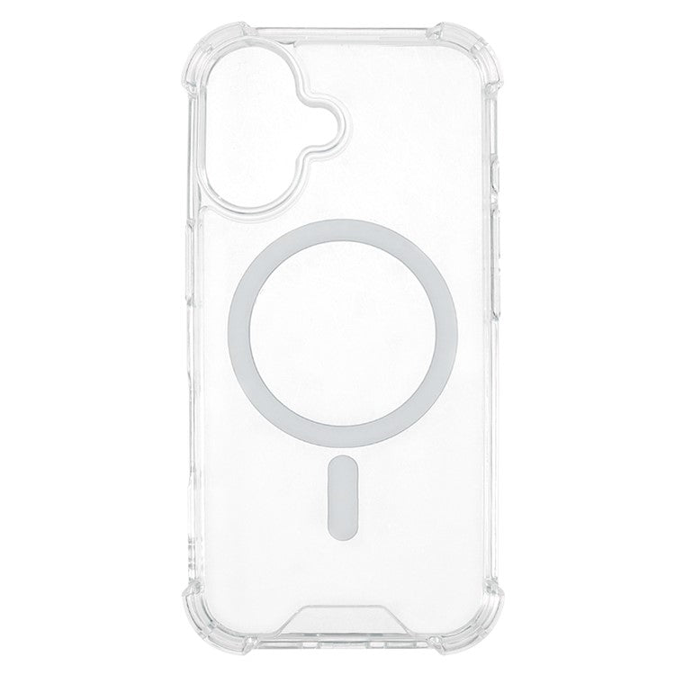 För iPhone 16 genomskinligt telefonfodral kompatibelt med MagSafe 1,5 mm