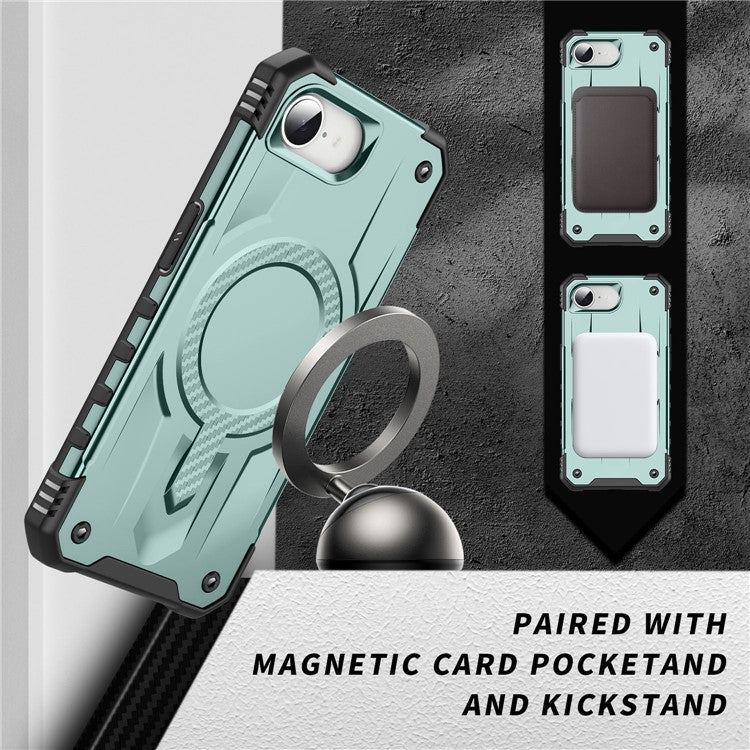 För iPhone 16e Fodral Kompatibel med MagSafe Four Corner Airbags PC + TPU
