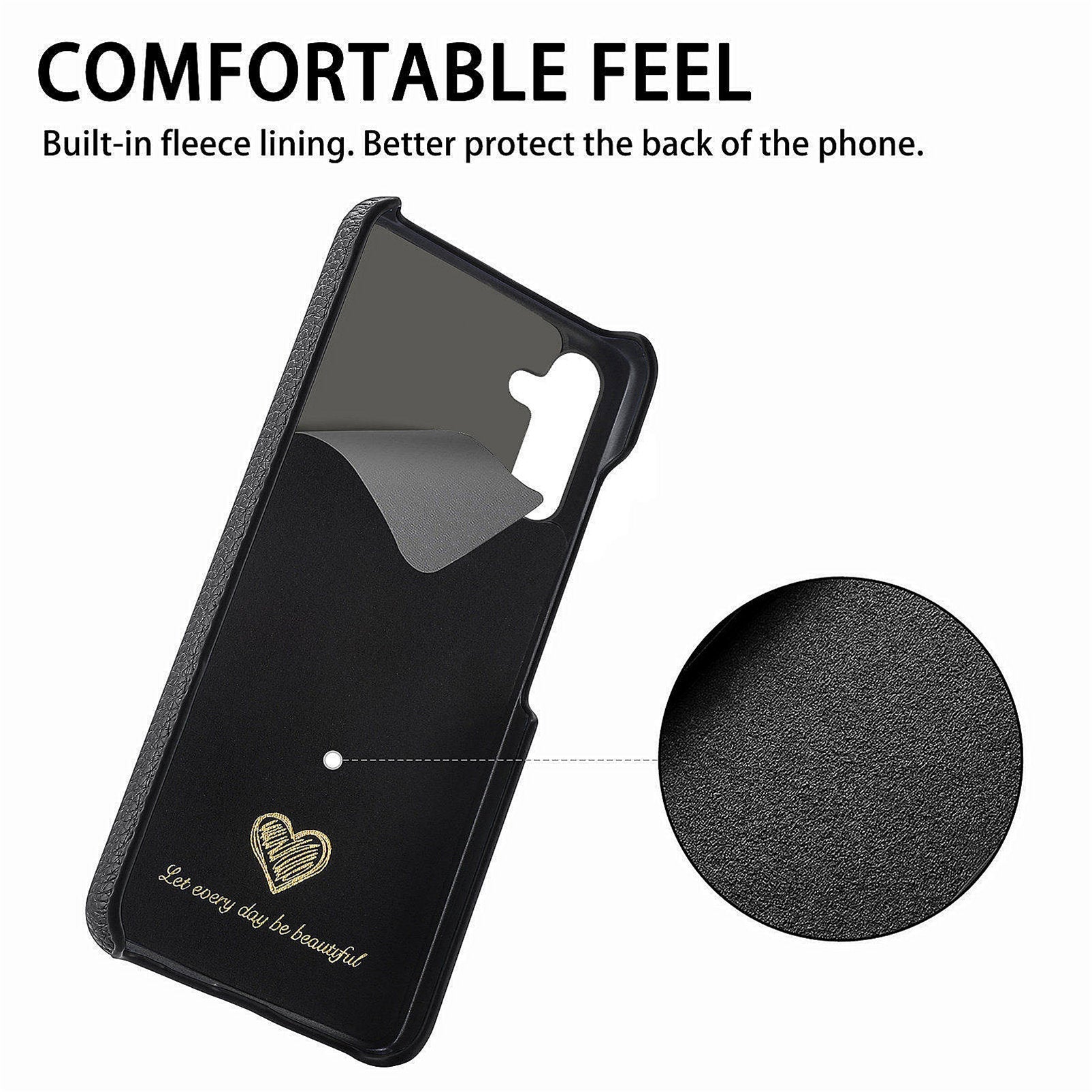 För Samsung Galaxy A56 5G Fodral Litchi Texture Läderbelagd PC Mobilt Bakstycke