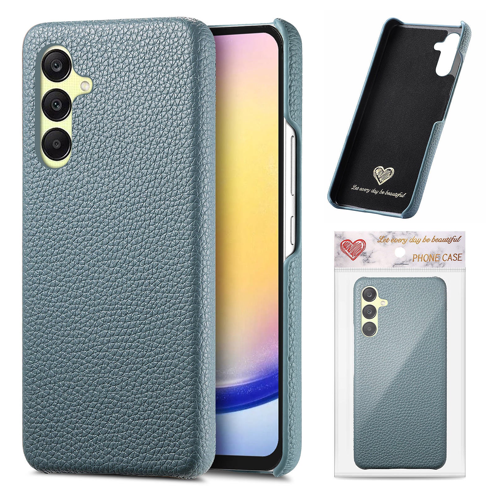 För Samsung Galaxy A56 5G Fodral Litchi Texture Läderbelagd PC Mobilt Bakstycke