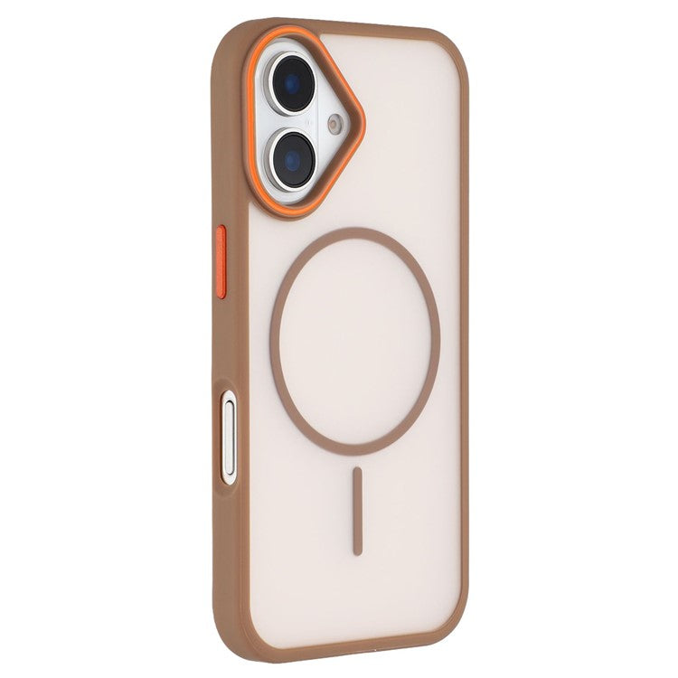 För iPhone 16 Plus Magnetfodral Skin Touch TPU + PC-telefon bakstycke