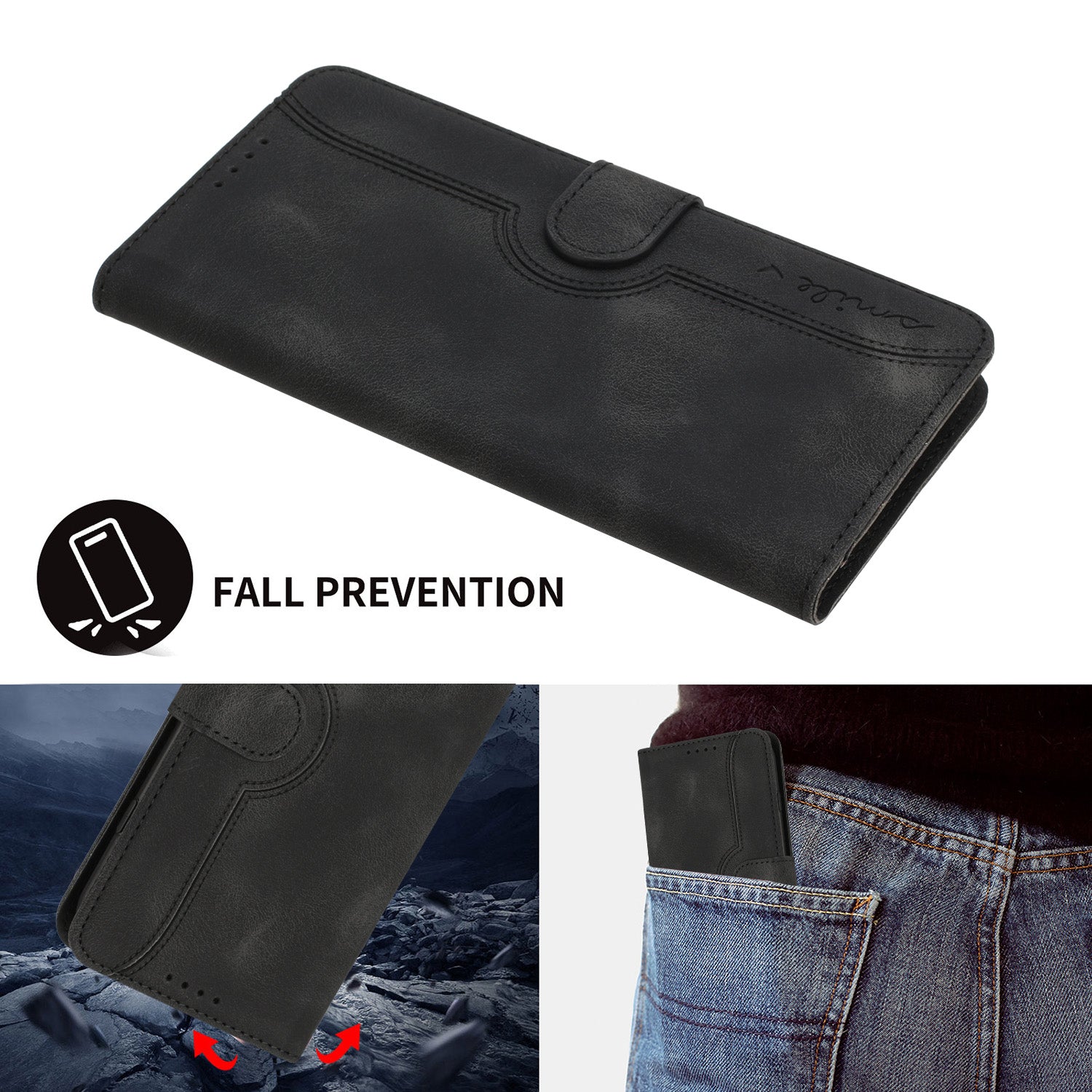 For Samsung Galaxy A15 5G / Galaxy A15 4G Leather Case Wallet Stand Smile Imprinted Phone Cover with Strap