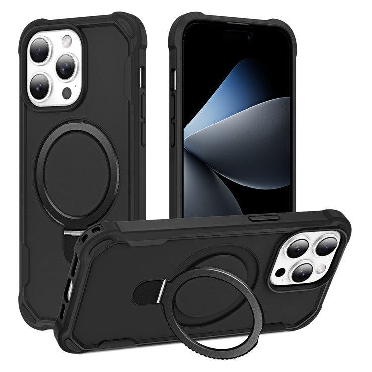 För iPhone 16 Pro Max Fodral Kompatibel med MagSafe Kickstand TPU + PC Stötsäker telefonbaksida