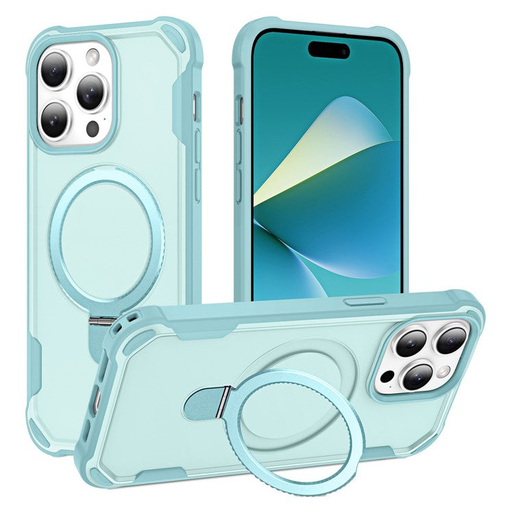 För iPhone 16 Pro Max Fodral Kompatibel med MagSafe Kickstand TPU + PC Stötsäker telefonbaksida