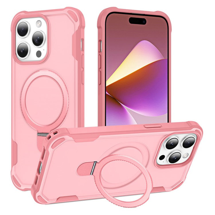För iPhone 16 Pro Max Fodral Kompatibel med MagSafe Kickstand TPU + PC Stötsäker telefonbaksida