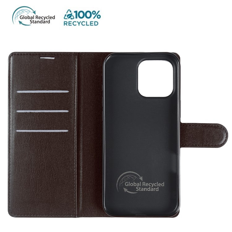 För iPhone 14 Pro Stand Fodral Biobaserat miljövänligt RPET RPVB Slim Phone Cover med plånbok