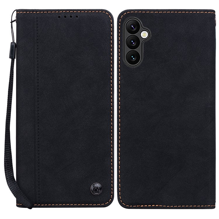 For Samsung Galaxy A35 5G Case Lines Pattern Wallet Leather Phone Cover with Strap