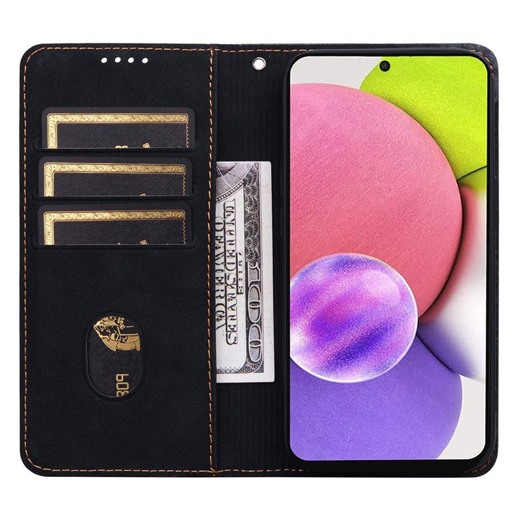 For Samsung Galaxy A35 5G Case Lines Pattern Wallet Leather Phone Cover with Strap