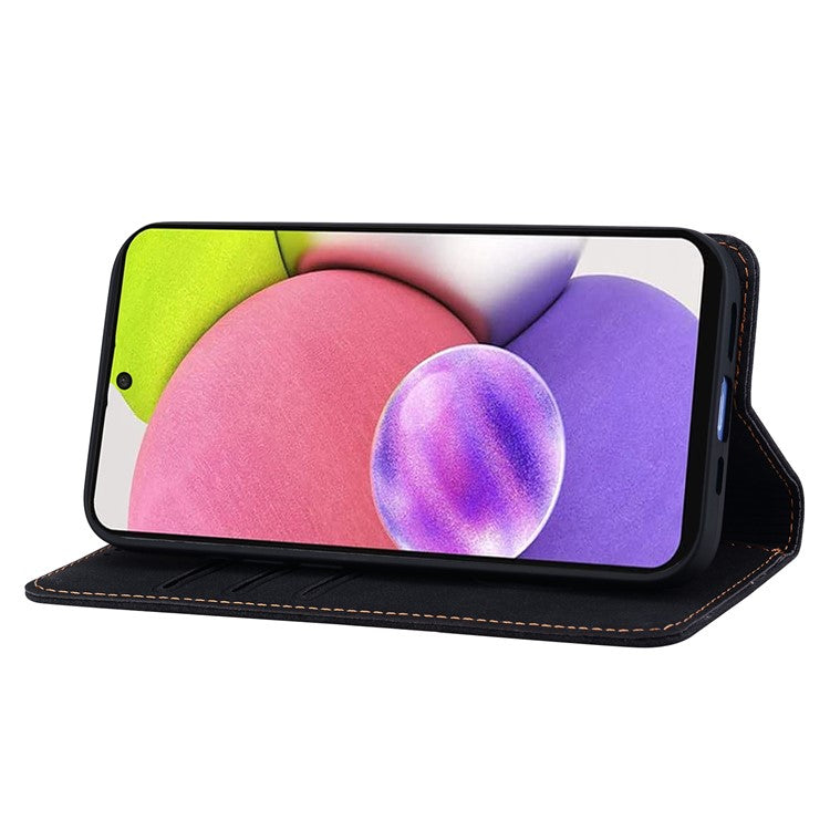 For Samsung Galaxy A35 5G Case Lines Pattern Wallet Leather Phone Cover with Strap