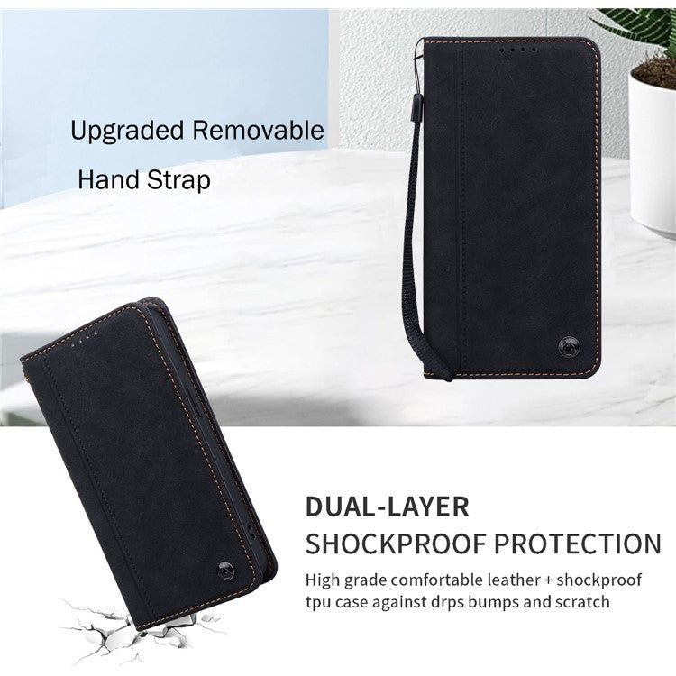 For Samsung Galaxy A35 5G Case Lines Pattern Wallet Leather Phone Cover with Strap