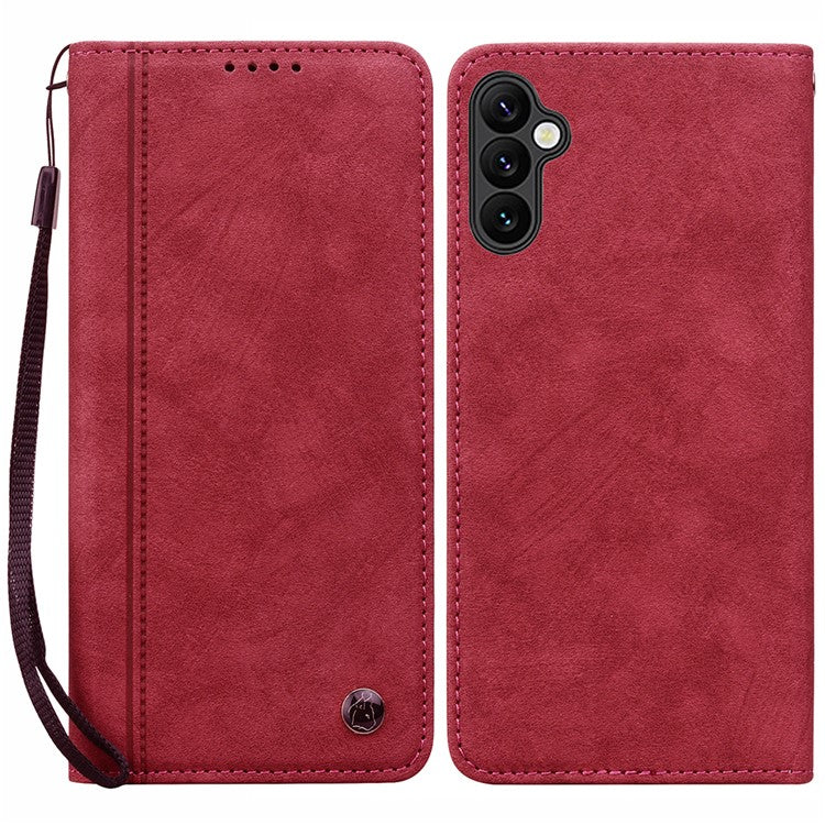 For Samsung Galaxy A35 5G Case Lines Pattern Wallet Leather Phone Cover with Strap