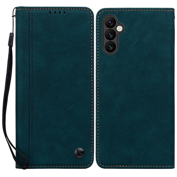 For Samsung Galaxy A35 5G Case Lines Pattern Wallet Leather Phone Cover with Strap