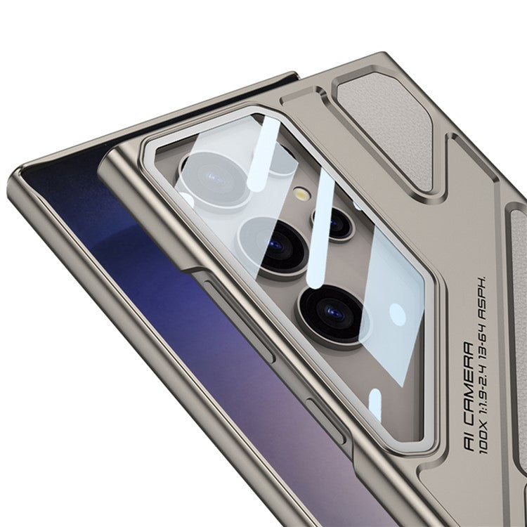GKK For Samsung Galaxy S23 Ultra Case Shockproof PC + PU Phone Cover with Kickstand Mecha Style