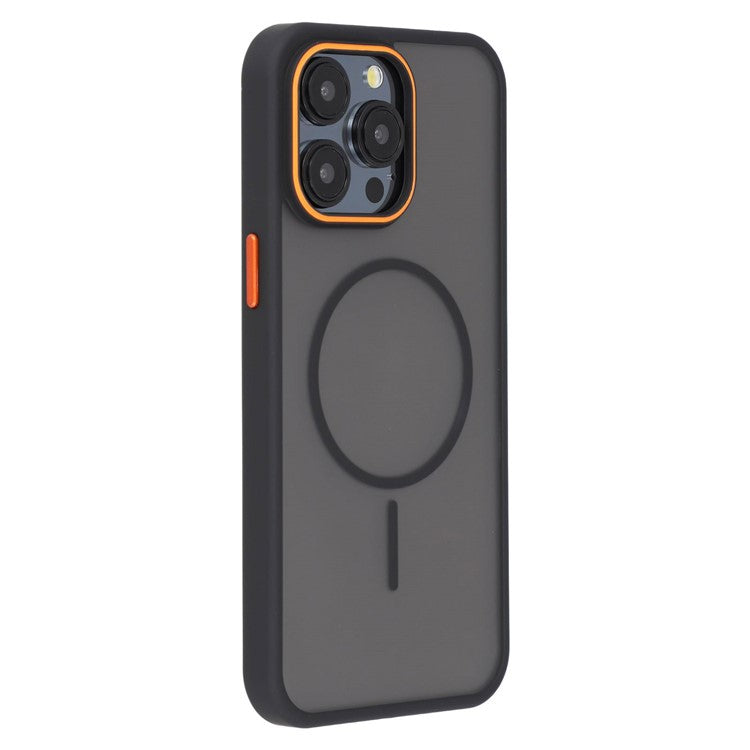 För iPhone 14 Pro Max Magnetic Case Skin Touch TPU + PC-telefon bakstycke