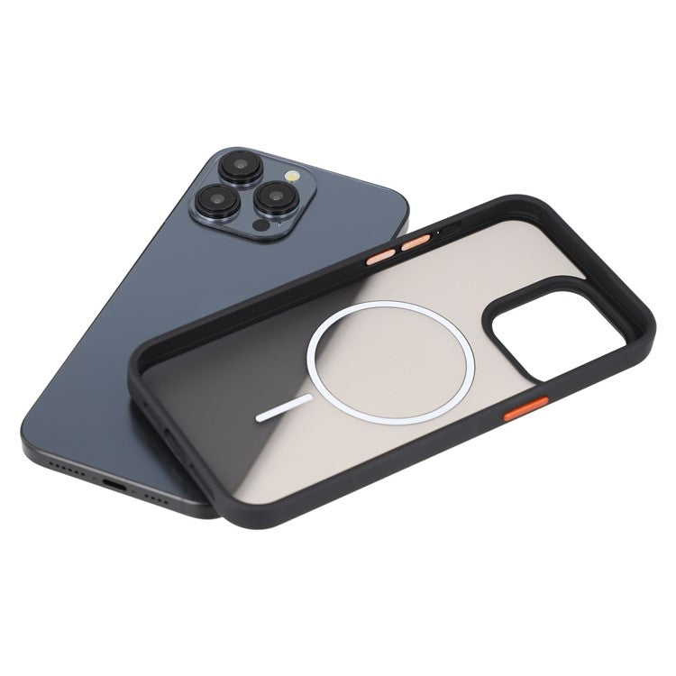 För iPhone 14 Pro Max Magnetic Case Skin Touch TPU + PC-telefon bakstycke