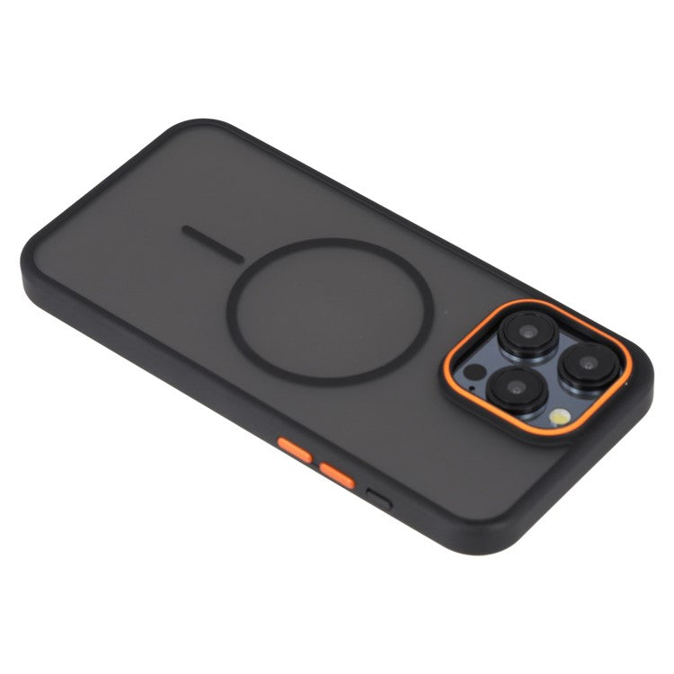 För iPhone 14 Pro Max Magnetic Case Skin Touch TPU + PC-telefon bakstycke
