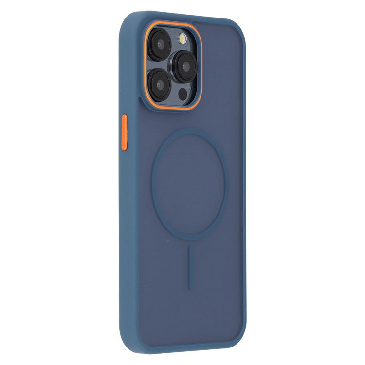 För iPhone 14 Pro Max Magnetic Case Skin Touch TPU + PC-telefon bakstycke