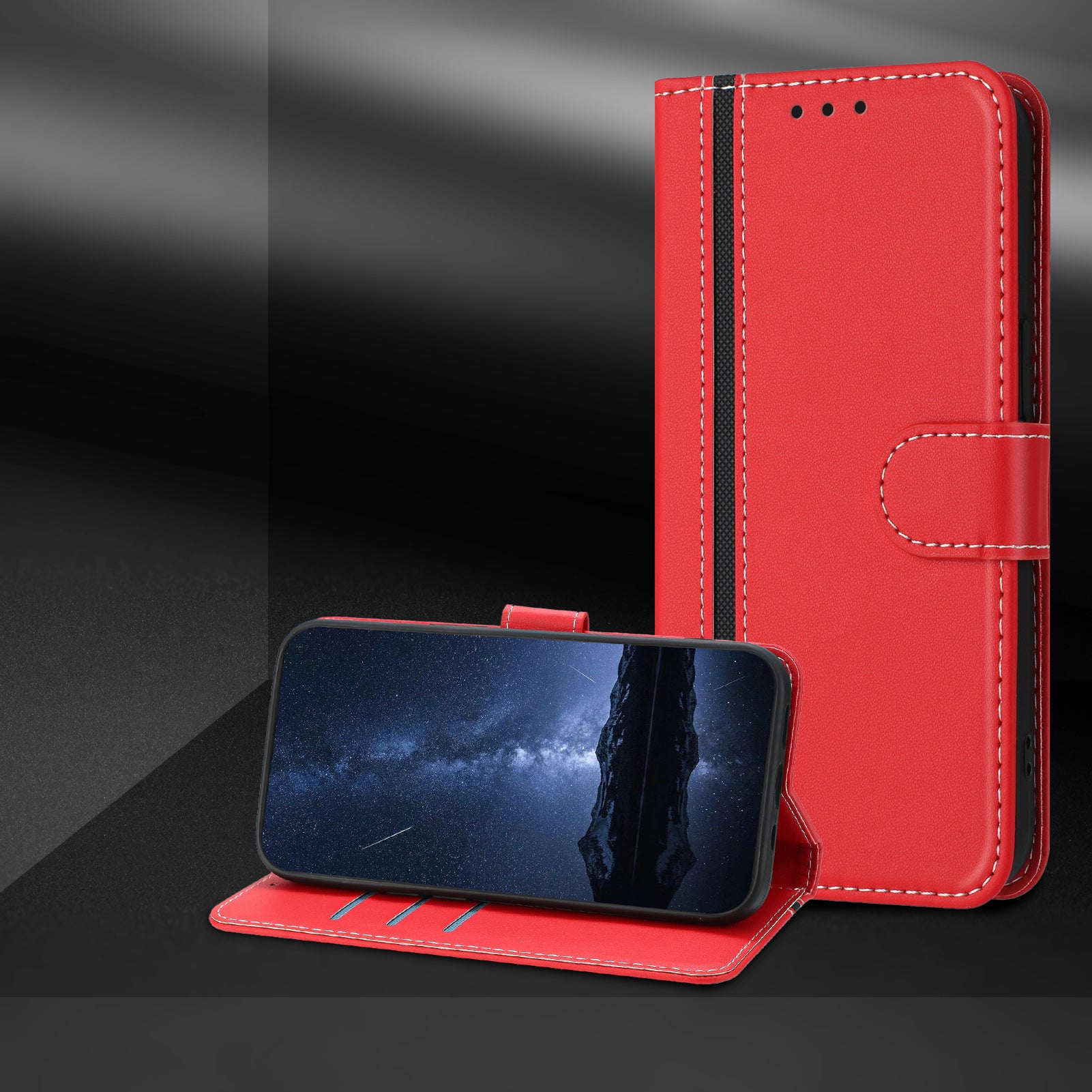 For Samsung Galaxy S23+ Phone Cases Wallet Stand Color Splicing Leather Cover with Magnetic Clasp