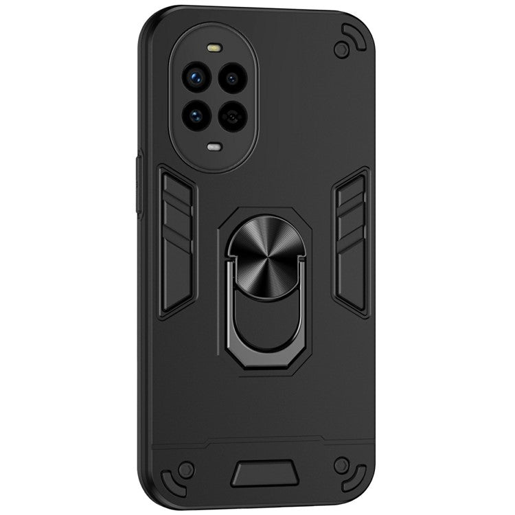För Huawei nova 13 Pro 5G-fodral PC + TPU Drop Defend-telefonskal med Ring Kickstand