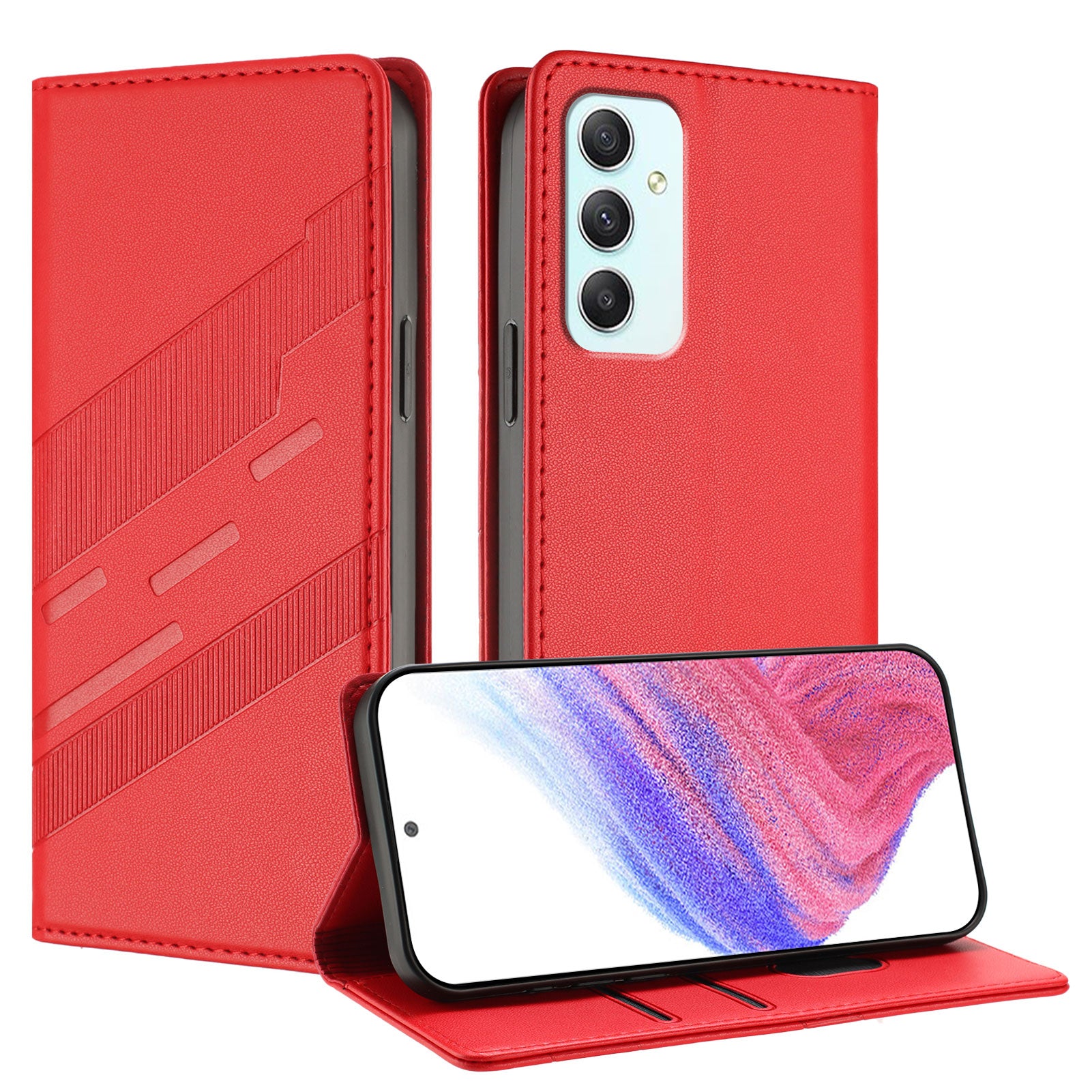 For Samsung Galaxy A35 5G Phone Cases Punk Style Imprinted Wallet Stand Leather Cover