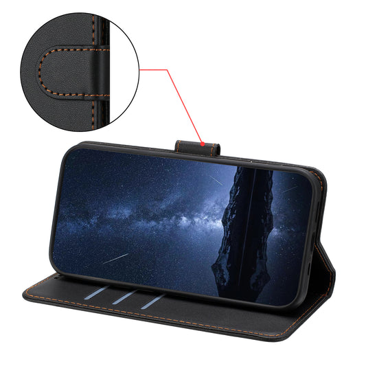 För Samsung Galaxy A34 5G Läderfodral Plånboksfodral Enfärgat Fallskyddande Telefonskal
