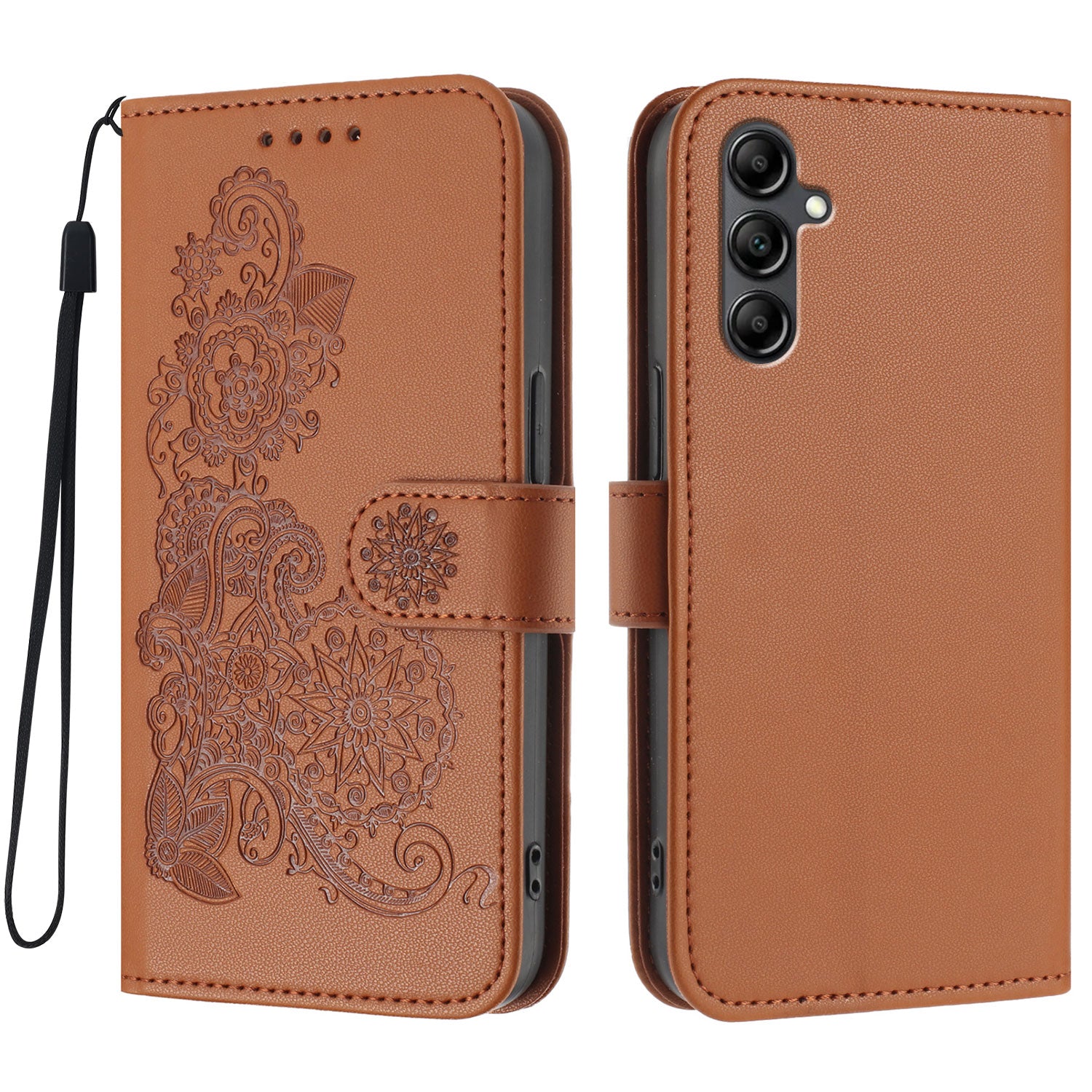 For Samsung Galaxy A15 5G / Galaxy A15 4G Phone Cases Mandala Flower Leather Wallet Mobile Cover with Strap