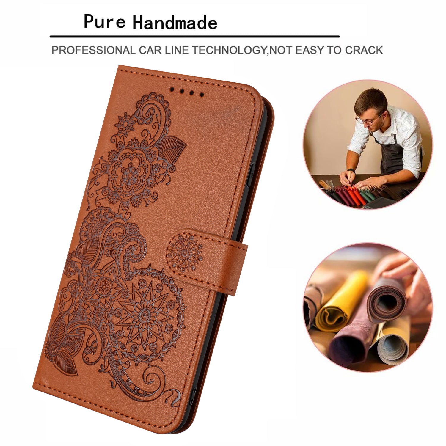 For Samsung Galaxy A15 5G / Galaxy A15 4G Phone Cases Mandala Flower Leather Wallet Mobile Cover with Strap