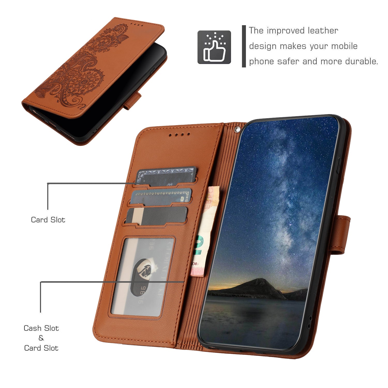 For Samsung Galaxy A15 5G / Galaxy A15 4G Phone Cases Mandala Flower Leather Wallet Mobile Cover with Strap