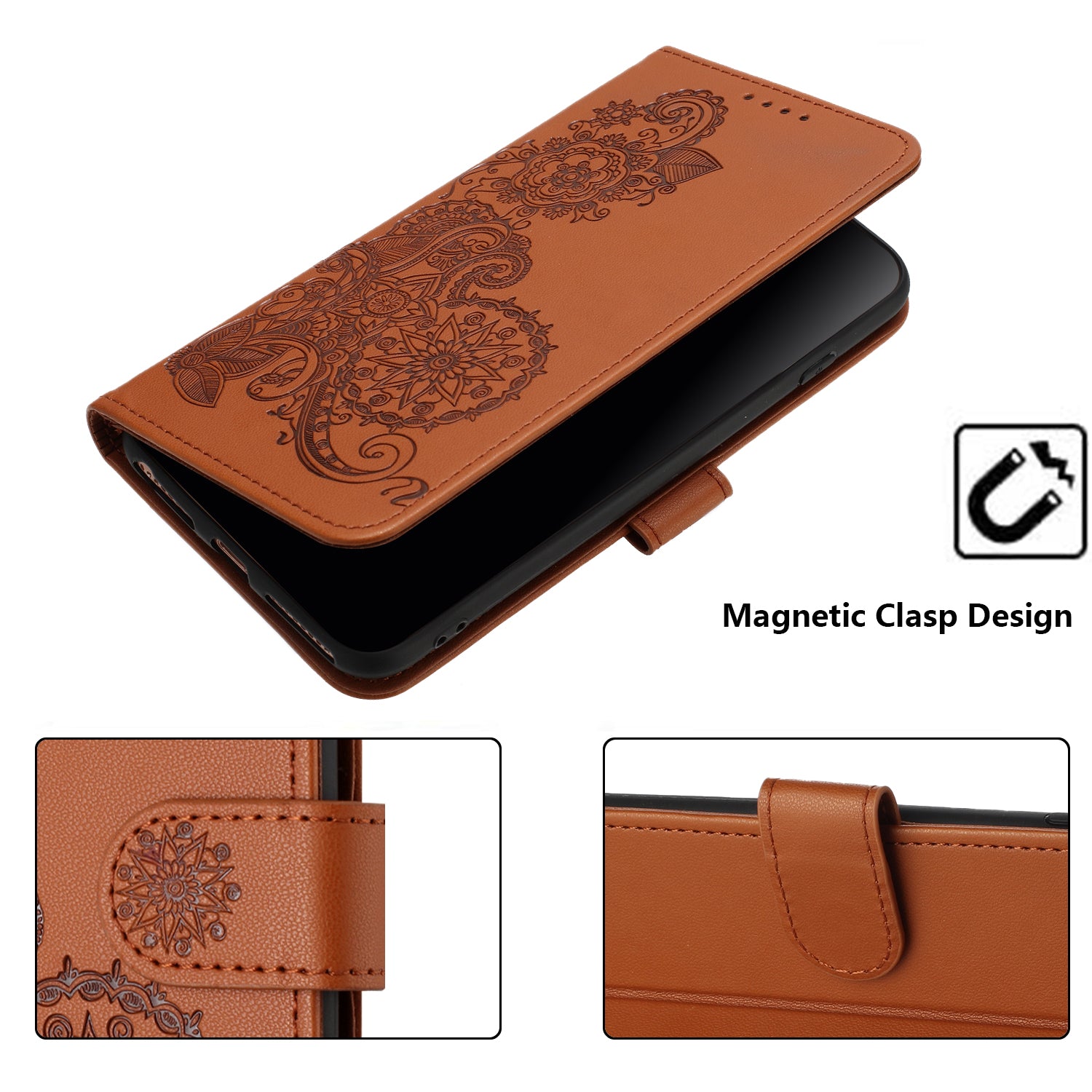 For Samsung Galaxy A15 5G / Galaxy A15 4G Phone Cases Mandala Flower Leather Wallet Mobile Cover with Strap