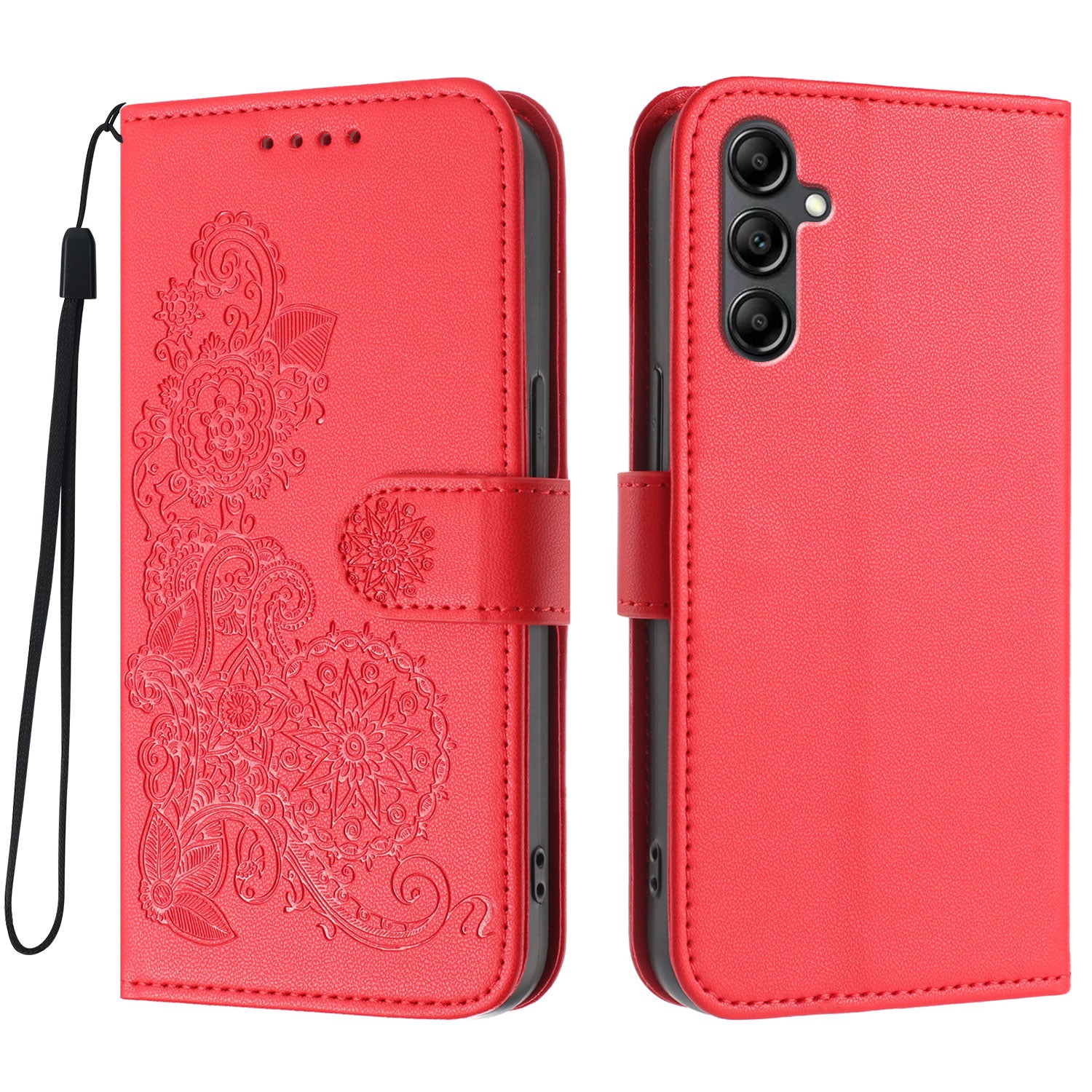For Samsung Galaxy A15 5G / Galaxy A15 4G Phone Cases Mandala Flower Leather Wallet Mobile Cover with Strap