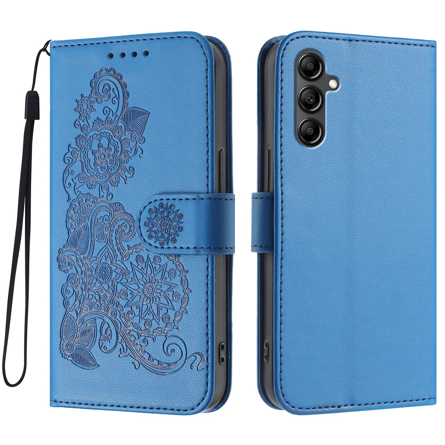 For Samsung Galaxy A15 5G / Galaxy A15 4G Phone Cases Mandala Flower Leather Wallet Mobile Cover with Strap