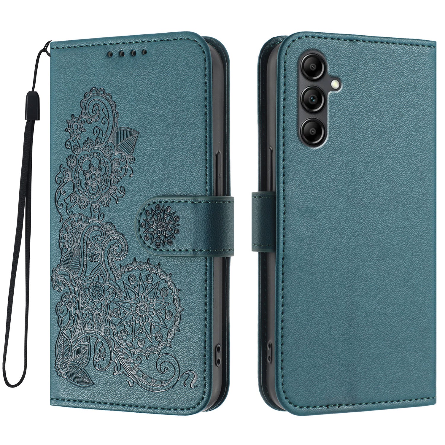 For Samsung Galaxy A15 5G / Galaxy A15 4G Phone Cases Mandala Flower Leather Wallet Mobile Cover with Strap
