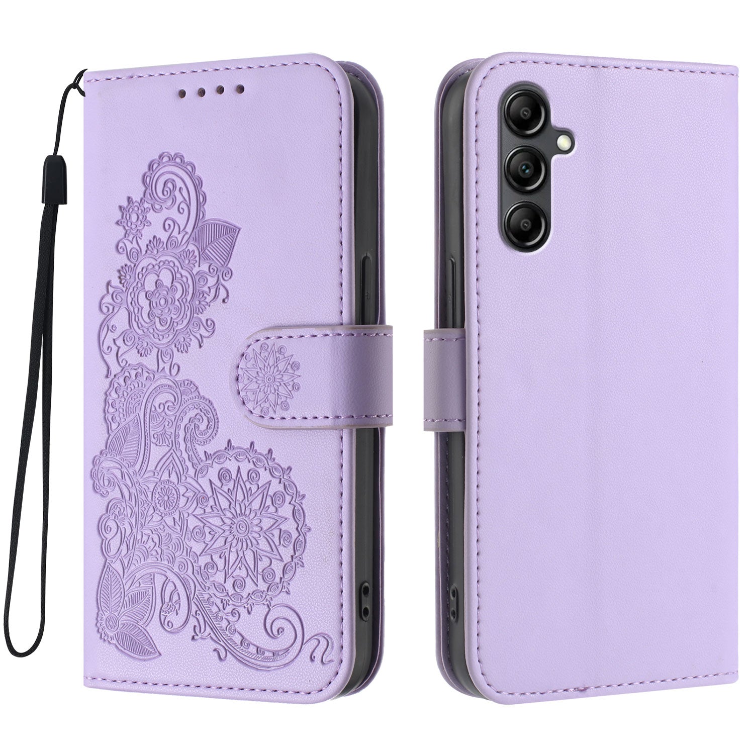 For Samsung Galaxy A15 5G / Galaxy A15 4G Phone Cases Mandala Flower Leather Wallet Mobile Cover with Strap