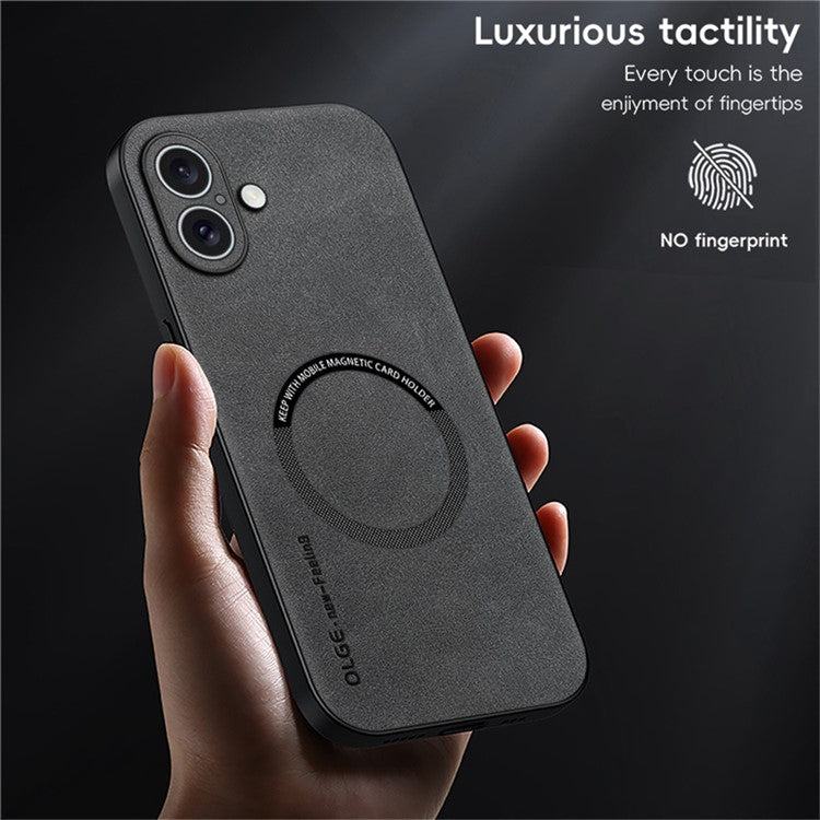 WANLONFENG YBP-serien för iPhone 16 magnetfodral med härdat glasfilm PU-läder + TPU-telefonfodral