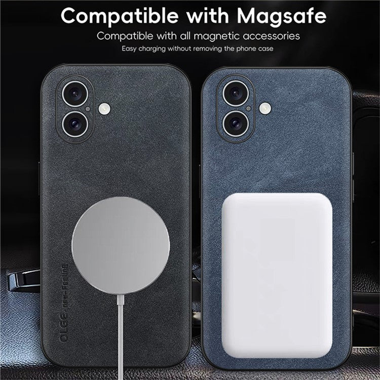 WANLONFENG YBP-serien för iPhone 16 magnetfodral med härdat glasfilm PU-läder + TPU-telefonfodral