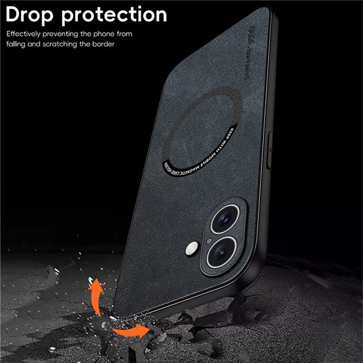 WANLONFENG YBP-serien för iPhone 16 magnetfodral med härdat glasfilm PU-läder + TPU-telefonfodral