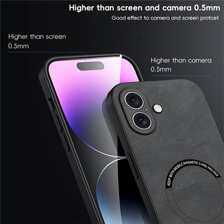 WANLONFENG YBP-serien för iPhone 16 magnetfodral med härdat glasfilm PU-läder + TPU-telefonfodral