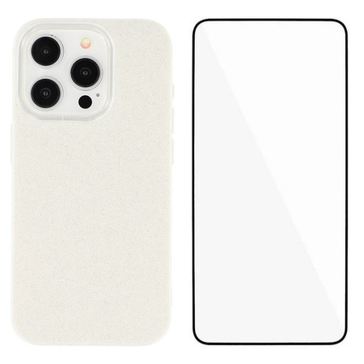 WENFENG XL2-serien för iPhone 14 Pro Max-fodral IMD Glitter TPU-telefonskal med härdat glasfilm