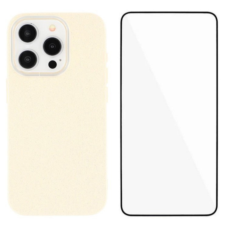 WENFENG XL2-serien för iPhone 14 Pro Max-fodral IMD Glitter TPU-telefonskal med härdat glasfilm