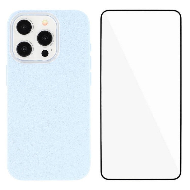 WENFENG XL2-serien för iPhone 14 Pro Max-fodral IMD Glitter TPU-telefonskal med härdat glasfilm