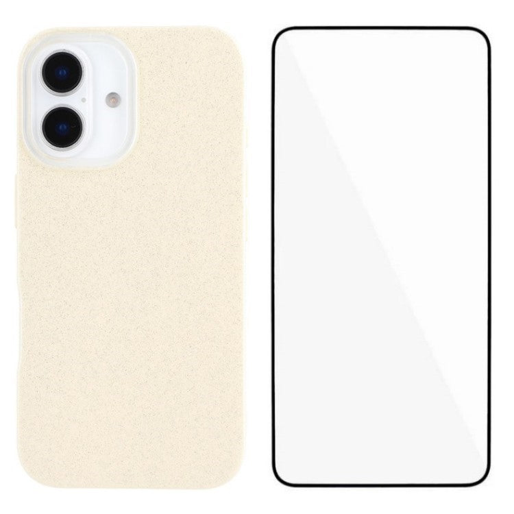 WANLONFENG XL2-serien för iPhone 16-fodral IMD Glitter TPU-telefonskal med härdat glasfil