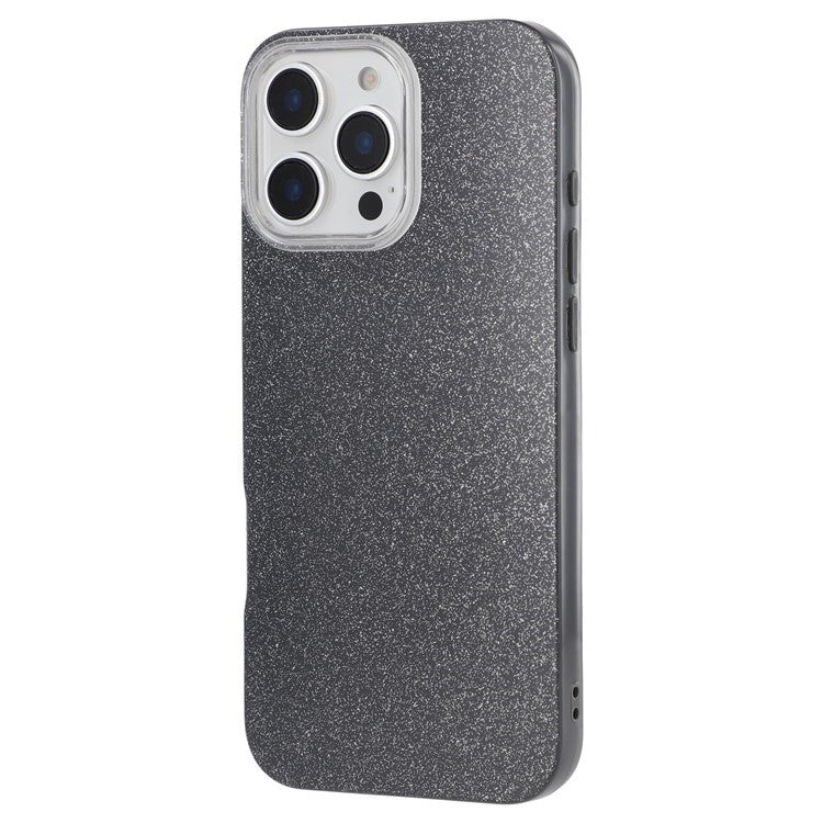 WANLONFENG XL2-serien för iPhone 16 Pro Max-fodral IMD Glitter TPU-telefonskal med härdat glasfilm