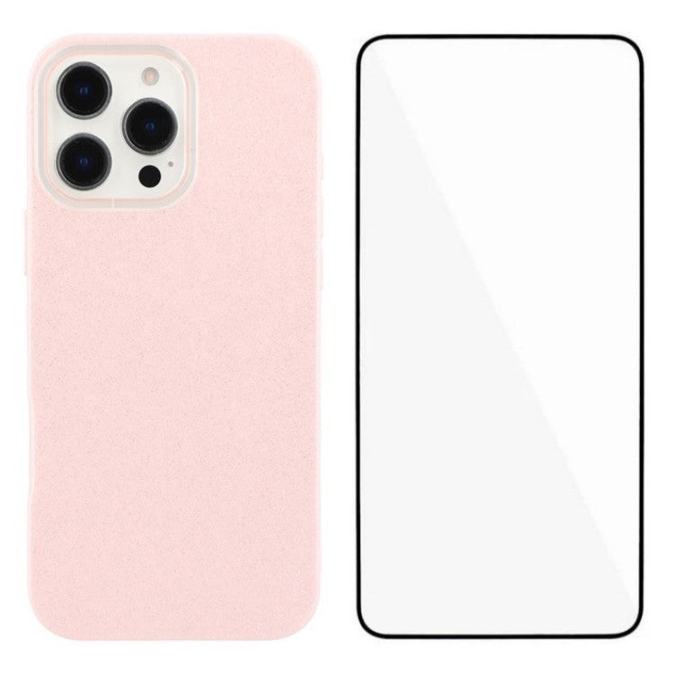 WANLONFENG XL2-serien för iPhone 16 Pro Max-fodral IMD Glitter TPU-telefonskal med härdat glasfilm